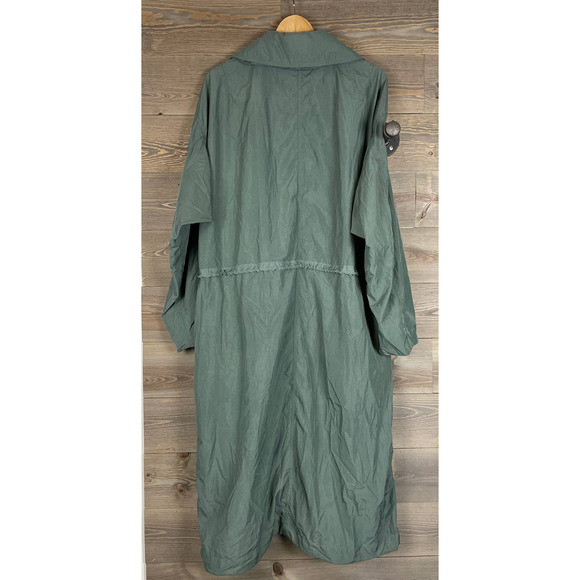 NWT UNIQLO Green Nylon Long Trench Coat - Picture 5 of 10